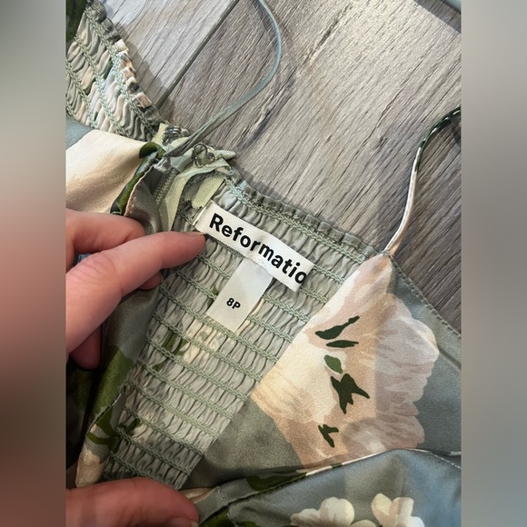 Reformation Dress Green floral-size 8P - Picture 3 of 3